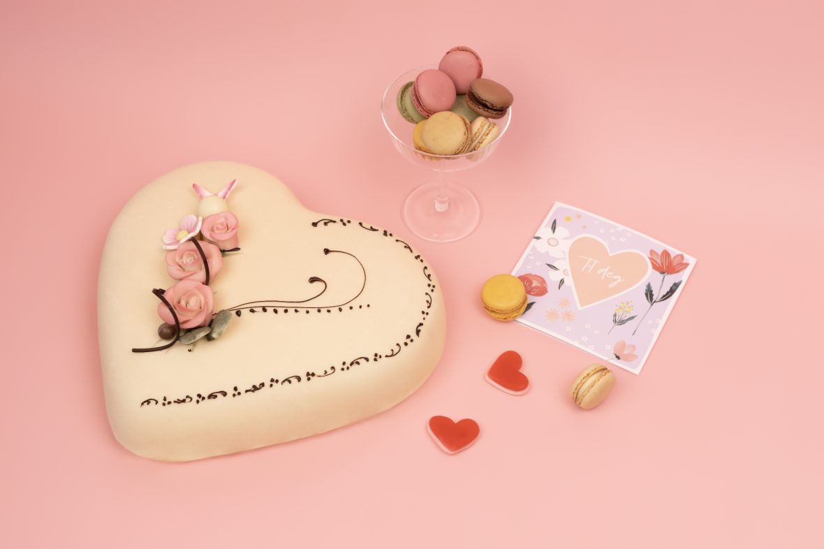 Hjertekake marsipan Min Kake