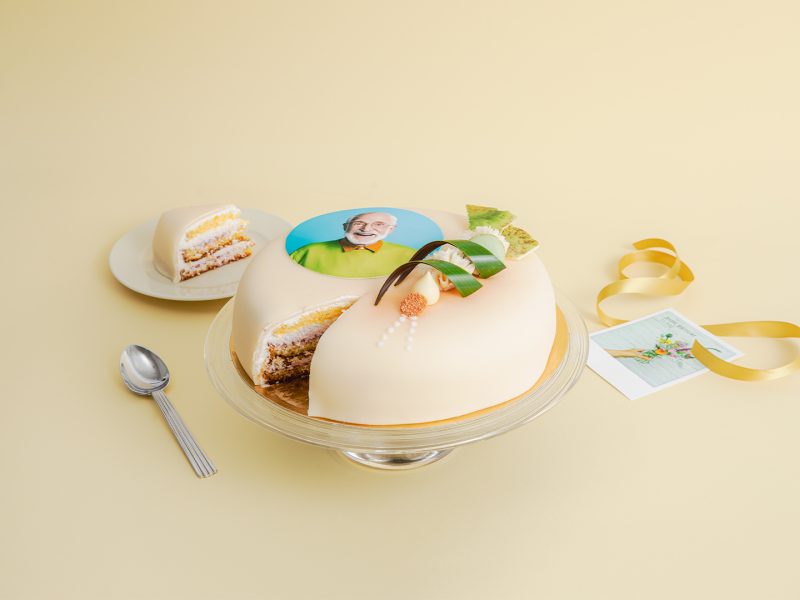 Rund marsipankake Min Kake